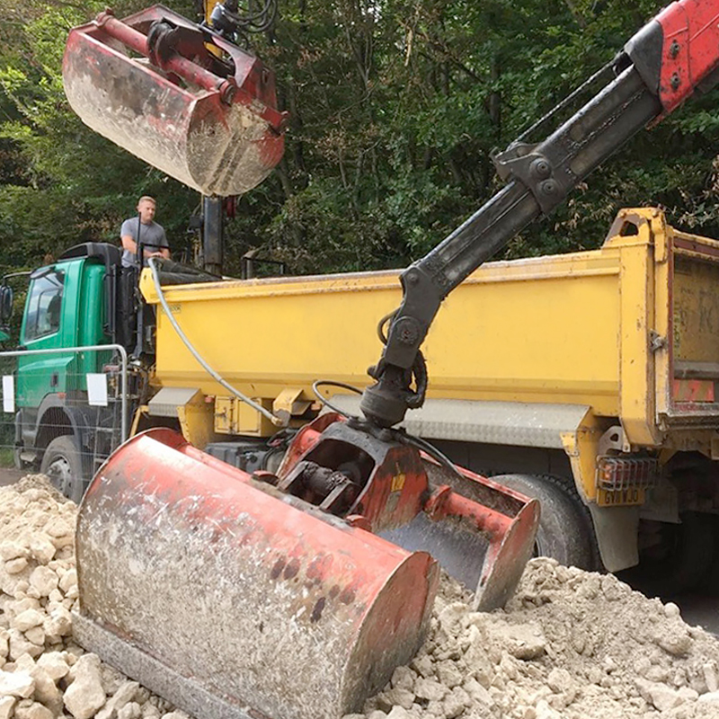 Grab lorry, groundworks, building site clearance, muck away, Gristle Ltd